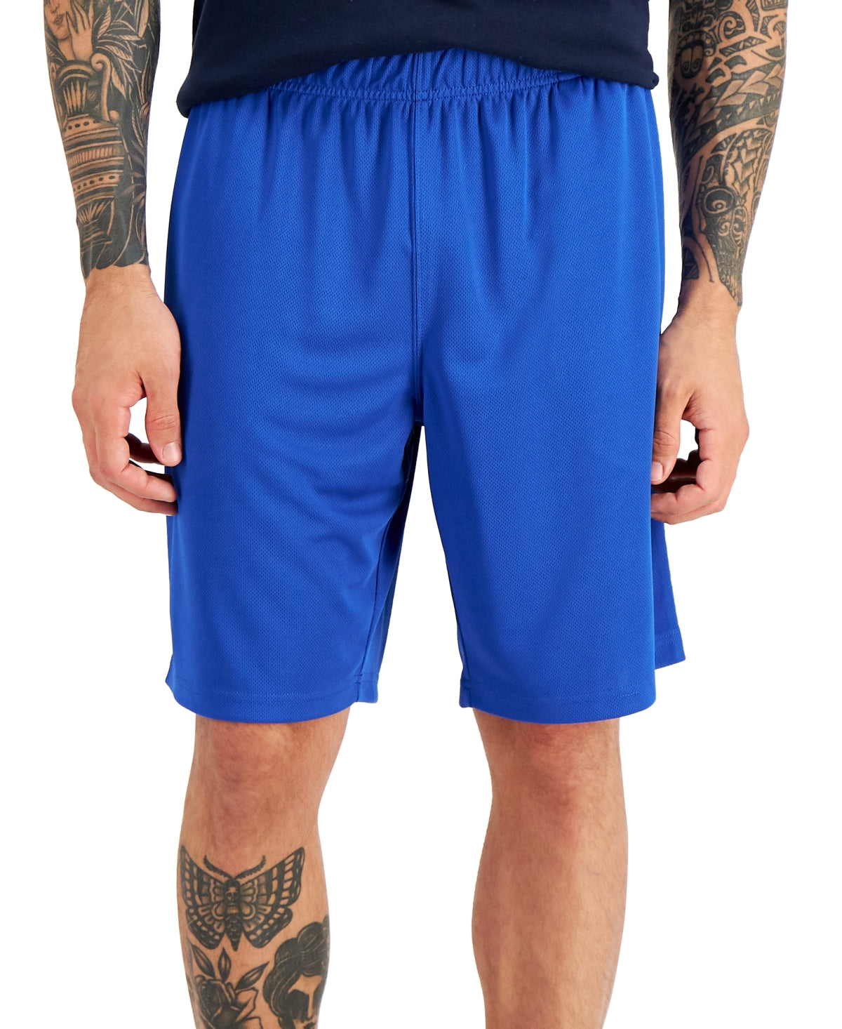 Shorts de corrida masculino Russell Athletic Mesh Performance, azul, tamanho médio