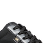Tênis feminino Michael Kors com cadarço metálico em tecido marrom, tamanho 6,5