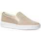 Tênis feminino Michael Kors Keaton com revestimento de lona e logotipo em dois tons, amarelo, tamanho 9,5
