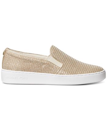 Tênis feminino Michael Kors Keaton com revestimento de lona e logotipo em dois tons, amarelo, tamanho 9,5