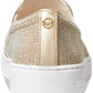 Tênis feminino Michael Kors Keaton com revestimento de lona e logotipo em dois tons, amarelo, tamanho 9,5