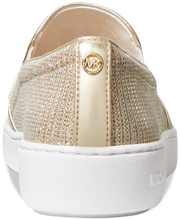 Tênis feminino Michael Kors Keaton com revestimento de lona e logotipo em dois tons, amarelo, tamanho 9,5