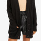 Cardigan feminino Sanctuary Cozy Seeker de algodão misto, preto, tamanho grande