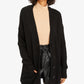 Cardigan feminino Sanctuary Cozy Seeker de algodão misto, preto, tamanho grande