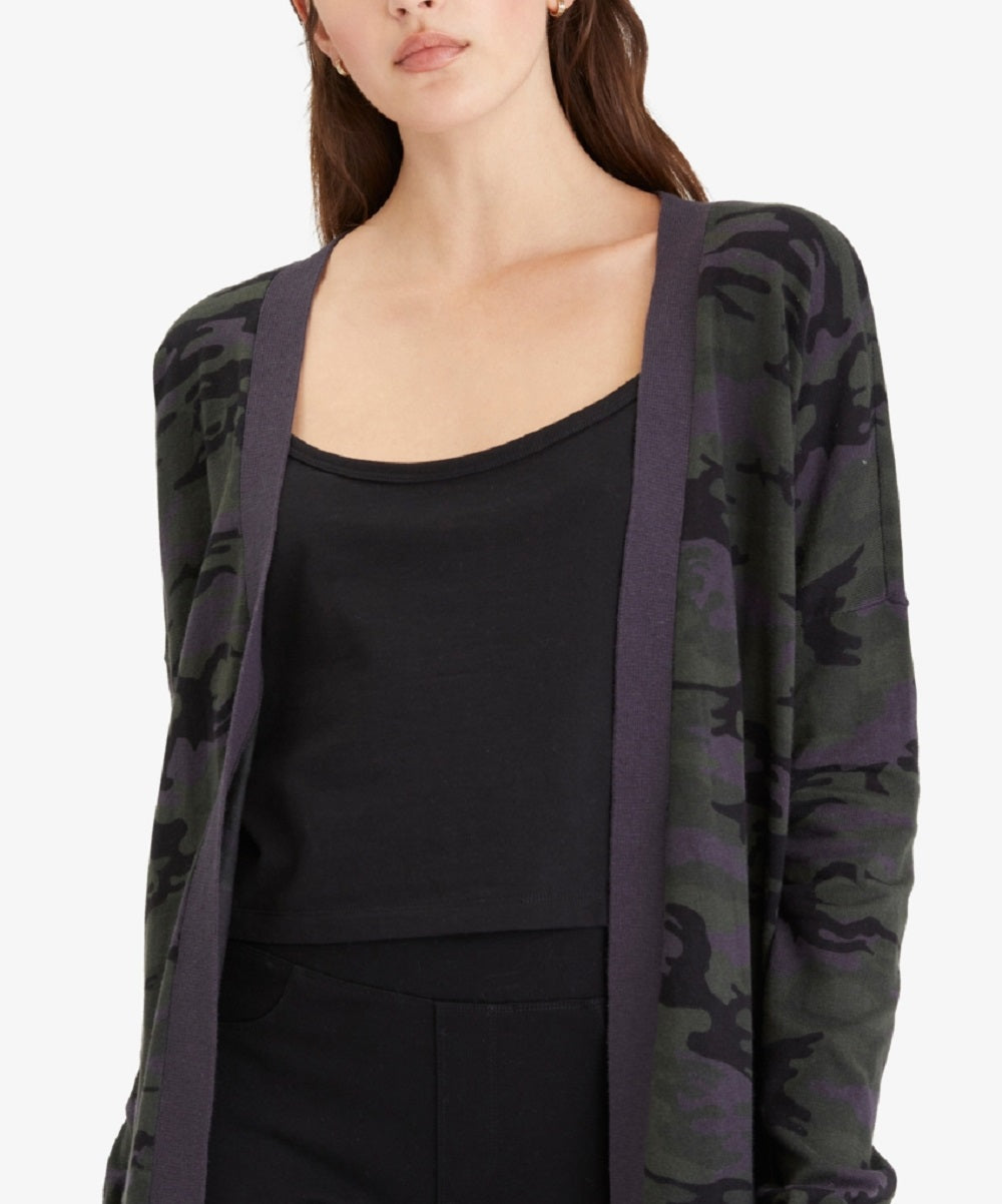 Cardigan camuflado frontal aberto feminino Sanctuary, verde, tamanho médio