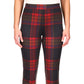 Calça curta Sanctuary feminina Carnaby Cotton Plaid Kick Crop vermelha tamanho médio