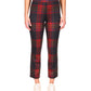 Calça curta Sanctuary feminina Carnaby Cotton Plaid Kick Crop vermelha tamanho médio