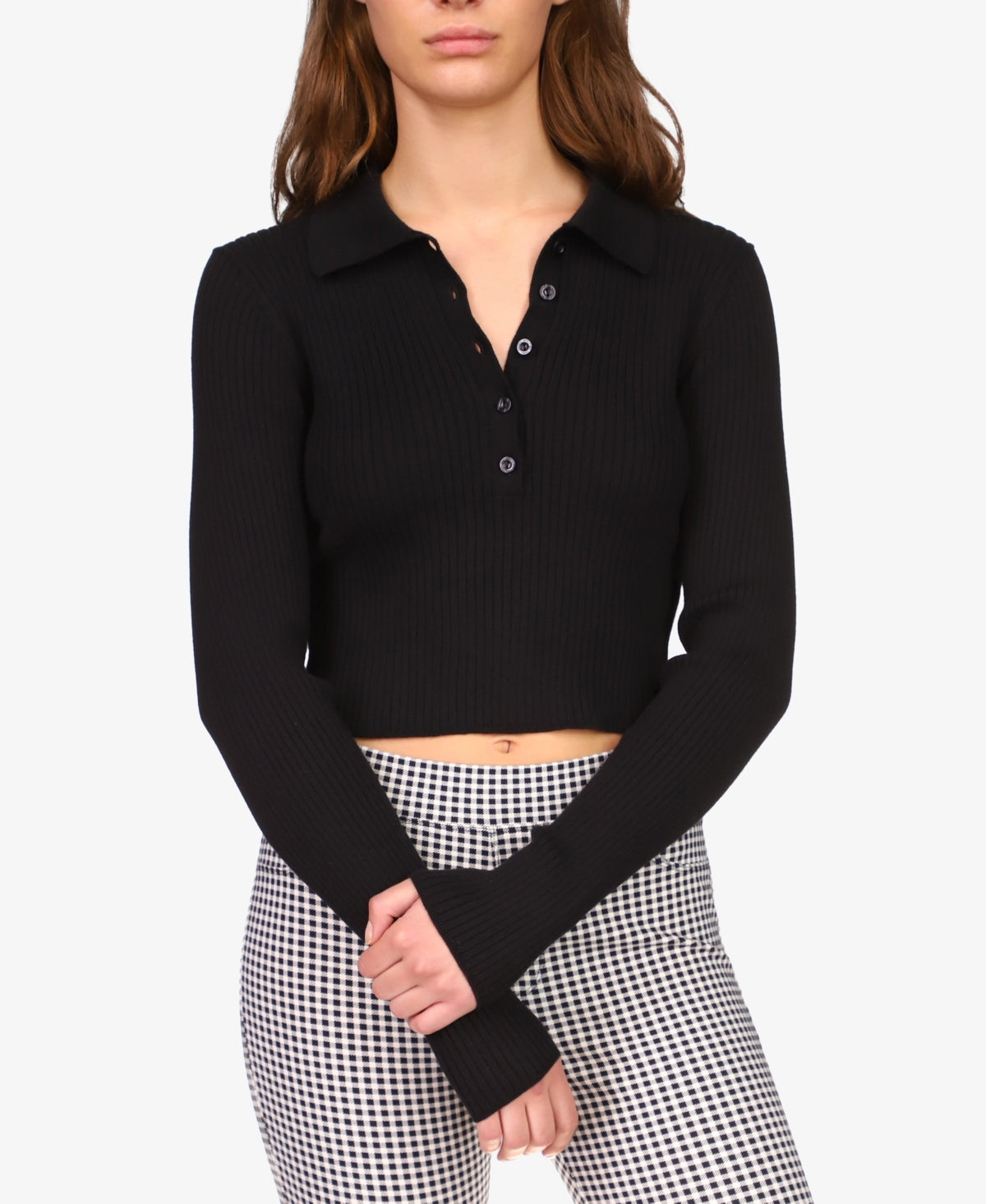 Suéter Polo Bel Air Rib Sanctuary Feminino Preto Tamanho X-S