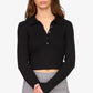 Suéter Polo Bel Air Rib Sanctuary Feminino Preto Tamanho X-S