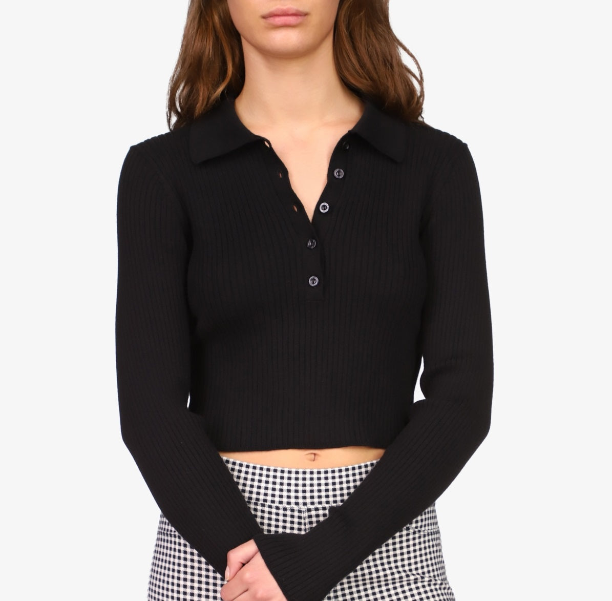 Suéter Polo Bel Air Rib Sanctuary Feminino Preto Tamanho X-S
