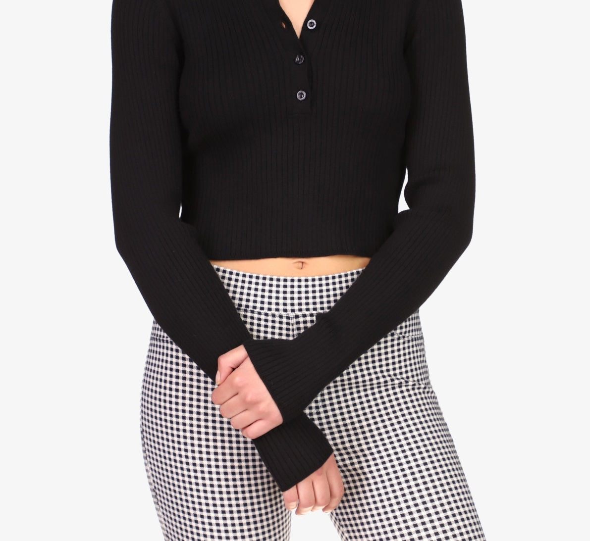 Suéter Polo Bel Air Rib Sanctuary Feminino Preto Tamanho X-S