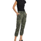 Calças femininas Sanctuary Rebel Camo Print Verde Tamanho 28