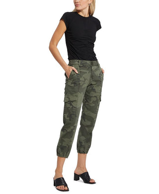 Calças femininas Sanctuary Rebel Camo Print Verde Tamanho 28