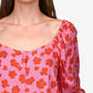 Blusa feminina Sanctuary Daily com botões florais e frente única, rosa, tamanho extragrande