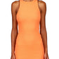 Vestido midi justo com elástico canelado de algodão orgânico Sanctuary feminino, laranja, tamanho extragrande