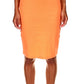 Vestido midi justo com elástico canelado de algodão orgânico Sanctuary feminino, laranja, tamanho extragrande