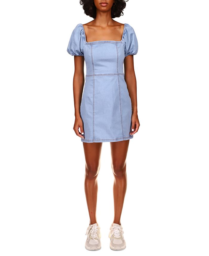 Minivestido jeans justo After Me da Sanctuary Feminino Azul Tamanho 8