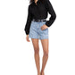 Sanctuary Shorts Jeans Recortado com Estampa de Galinha Crua e Desgastada para Calçada Feminino Azul Tamanho 24