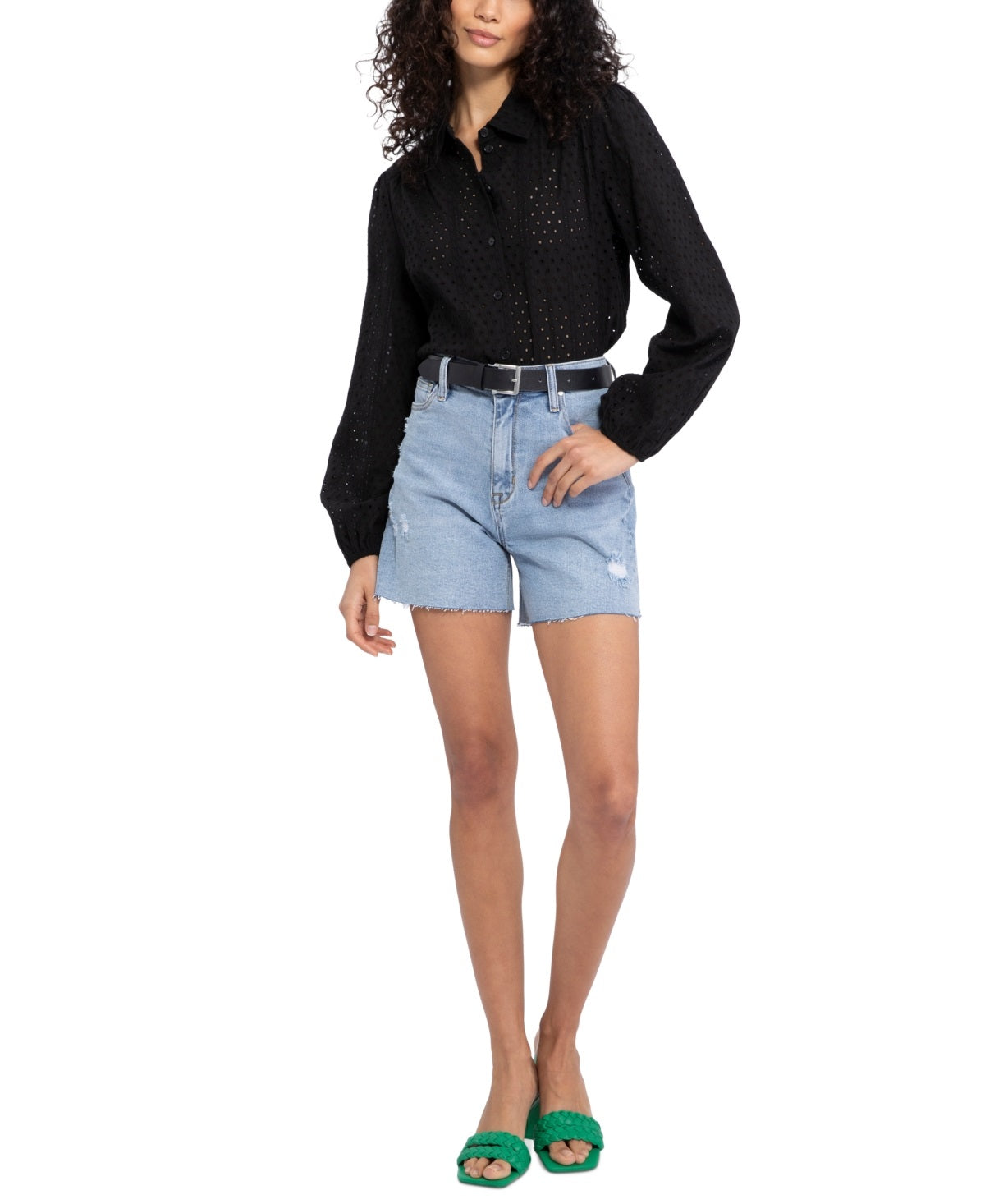 Sanctuary Shorts Jeans Recortado com Estampa de Galinha Crua e Desgastada para Calçada Feminino Azul Tamanho 24