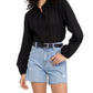Sanctuary Shorts Jeans Recortado com Estampa de Galinha Crua e Desgastada para Calçada Feminino Azul Tamanho 24