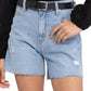 Sanctuary Shorts Jeans Recortado com Estampa de Galinha Crua e Desgastada para Calçada Feminino Azul Tamanho 24