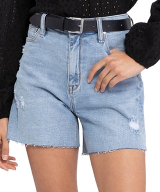 Sanctuary Shorts Jeans Recortado com Estampa de Galinha Crua e Desgastada para Calçada Feminino Azul Tamanho 24