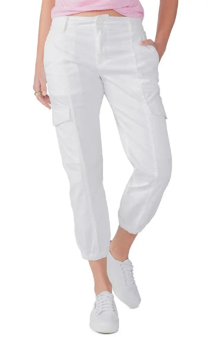 Calça feminina Rebel Crop de algodão elástico Sanctuary, branca, tamanho 28