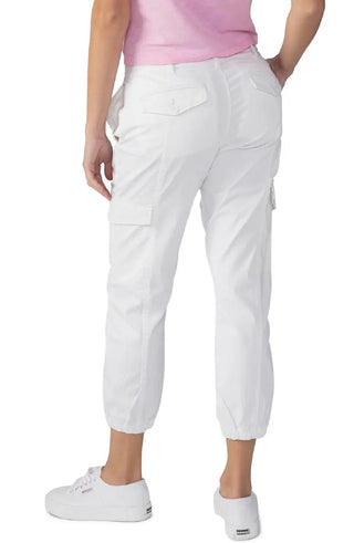 Calça feminina Rebel Crop de algodão elástico Sanctuary, branca, tamanho 28