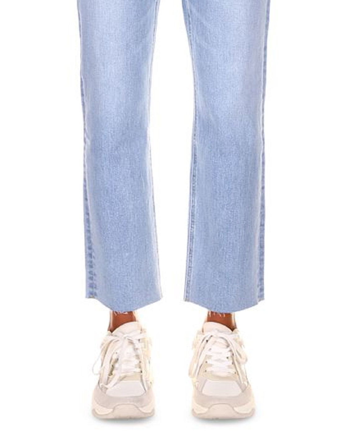 Calça jeans feminina Sanctuary Good Vibes cintura alta com bainha crua e perna reta, azul, tamanho 25