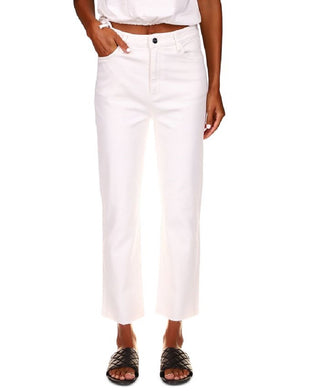 Calça jeans cropped Sanctuary Good Vibes feminina, cintura alta, perna reta, branca, tamanho 29