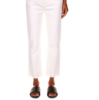 Calça jeans cropped Sanctuary Good Vibes feminina, cintura alta, perna reta, branca, tamanho 29