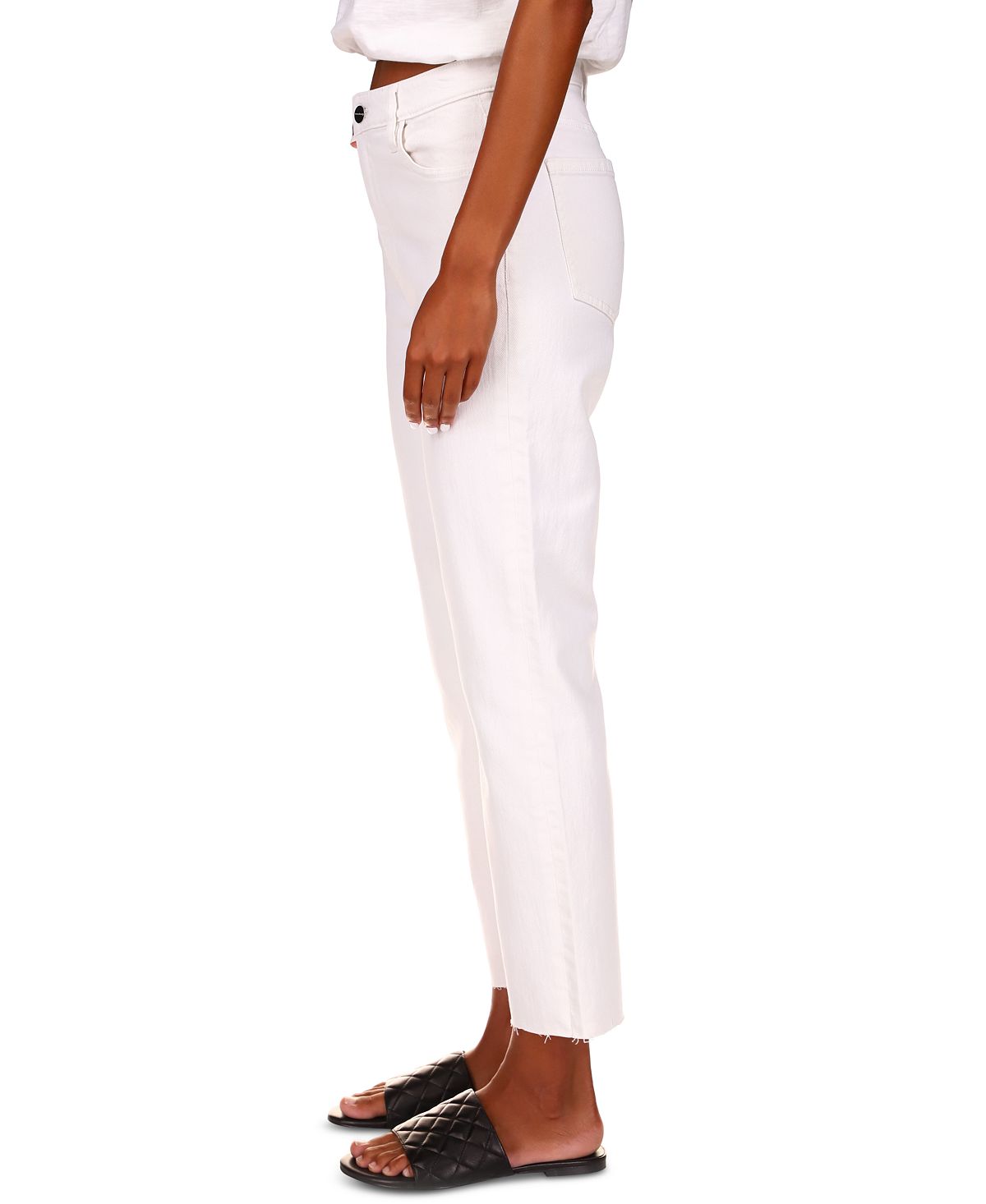 Calça jeans reta feminina Sanctuary Good Vibes, branca, tamanho 32