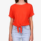 Camiseta feminina Sanctuary All Day com amarração na cintura, vermelha, tamanho X-S