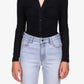 Blusa feminina Sanctuary Dreamgirl com botões, preta, tamanho extragrande