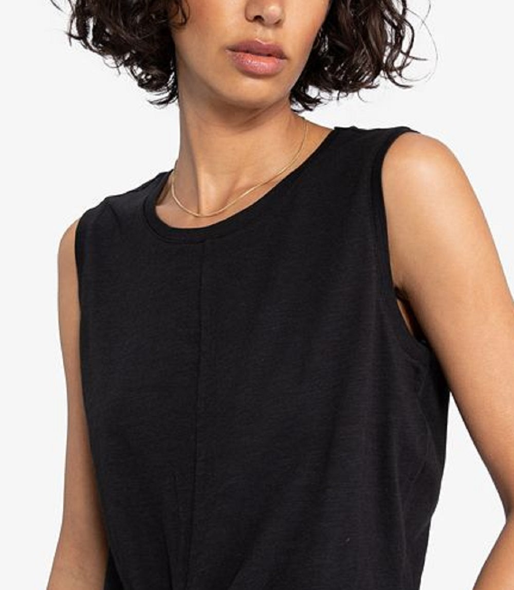 Regata feminina Sanctuary com frente torcida, preta, tamanho pequeno