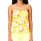 Blusa feminina Sanctuary com estampa floral e mistura de linho, rosa, tamanho grande