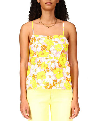 Blusa feminina Sanctuary com estampa floral e mistura de linho, rosa, tamanho grande