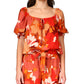 Blusa de algodão estilo camponês com decote quadrado para mulheres Sanctuary, marrom, tamanho X-S