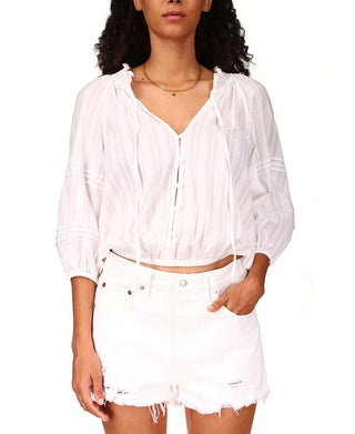Blusa de algodão Dont Forget Feminina Sanctuary, tamanho grande, branca