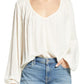 Blusa feminina Sanctuary Relaxed High Low, branca, tamanho X-S