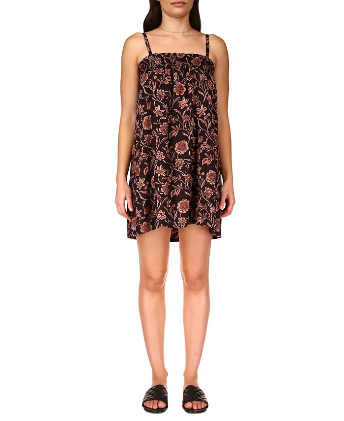 Vestido Babydoll Floral Lakeside Sanctuary Feminino Marrom Tamanho Médio