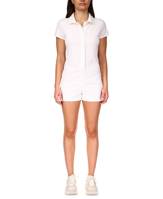 Macacão feminino Sanctuary Poolside Terry Cloth, branco, tamanho médio