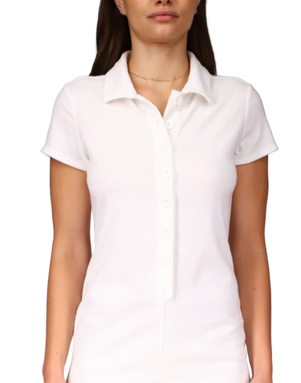 Macacão feminino Sanctuary Poolside Terry Cloth, branco, tamanho médio