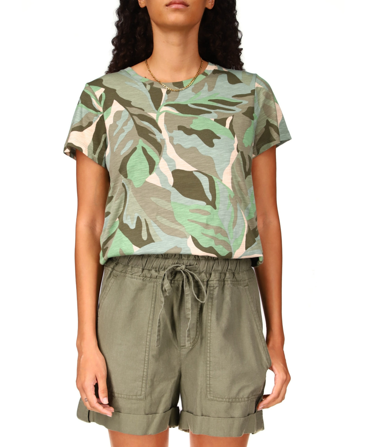 Camiseta feminina The Perfect Print da Sanctuary, verde, tamanho médio