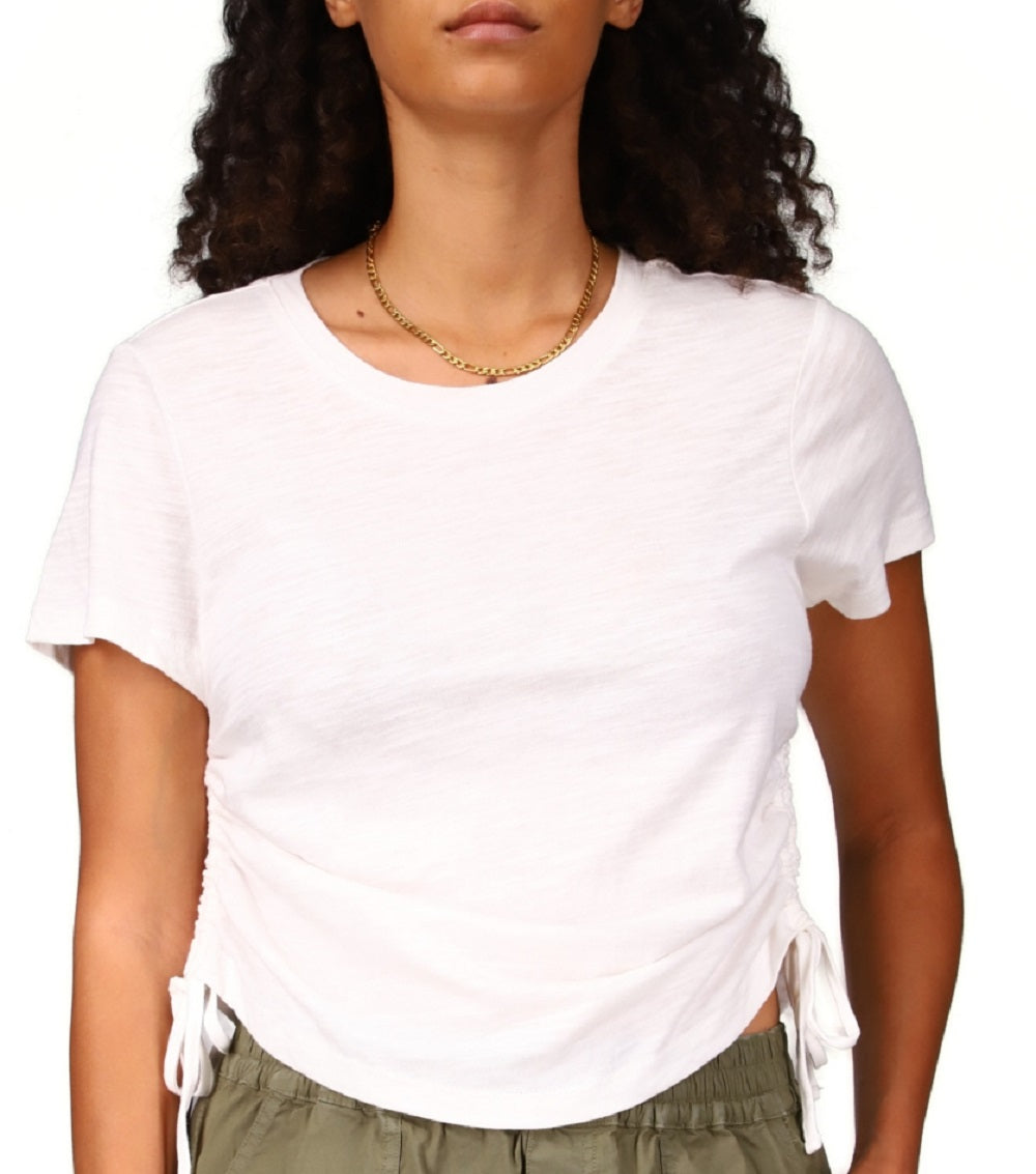 Camiseta Feminina Sanctuary com Cordão Lateral Branca Tamanho Grande