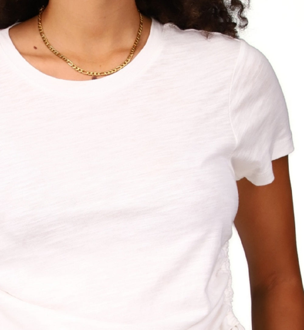 Camiseta Feminina Sanctuary com Cordão Lateral Branca Tamanho Grande