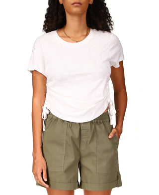 Camiseta Feminina Sanctuary com Cordão Lateral Branca Tamanho Grande