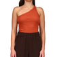 Regata Sanctuary Hot Shot One Shoulder Feminina Marrom Tamanho Médio