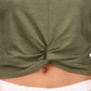 Camiseta feminina Sanctuary Slow Tide Twist verde tamanho X-G
