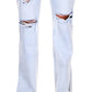 Calça jeans feminina Sanctuary Flashback Cotton perna larga rasgada azul tamanho 25